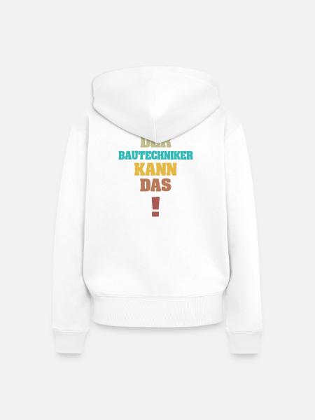 Bautechniker als Lustig - Frauen Premium Bio Zip Hoodie - Weiß