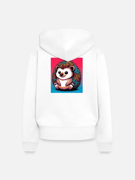 Igel - Frauen Premium Bio Zip Hoodie - Weiß