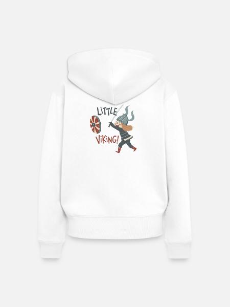 Unerschrockener kleiner Wikinger - Frauen Premium Bio Zip Hoodie - Weiß