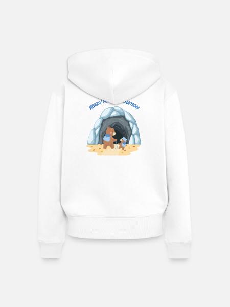 Bärenfamilie - Frauen Premium Bio Zip Hoodie - Weiß