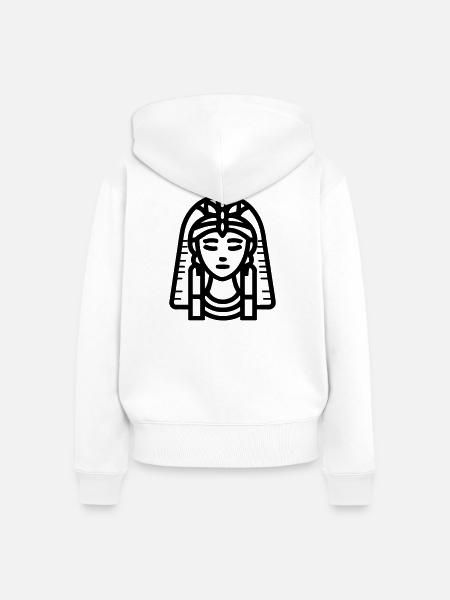 Pharao - Frauen Premium Bio Zip Hoodie - Weiß