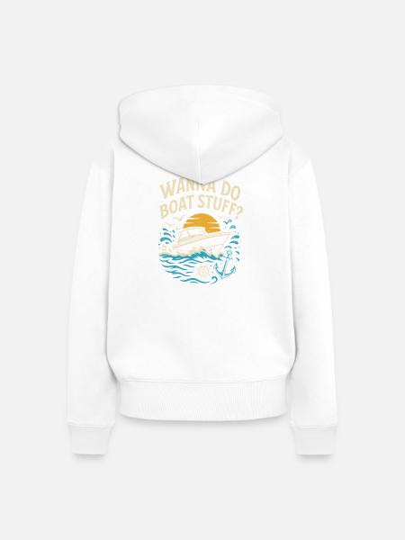 Wollen Sie Bootssachen machen? - Frauen Premium Bio Zip Hoodie - Weiß