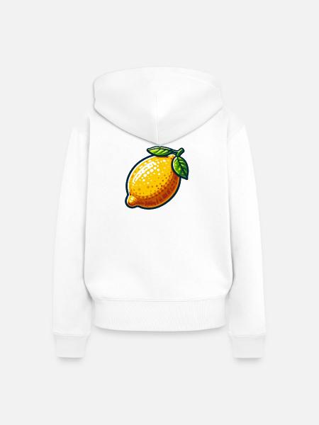 Lemon Cartoon Luminous - Frauen Premium Bio Zip Hoodie - Weiß