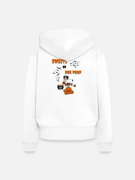 Süßes oder Saures, Helloween - Frauen Premium Bio Zip Hoodie - Weiß