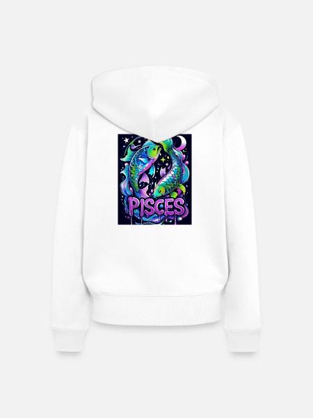 Fische - Frauen Premium Bio Zip Hoodie - Weiß
