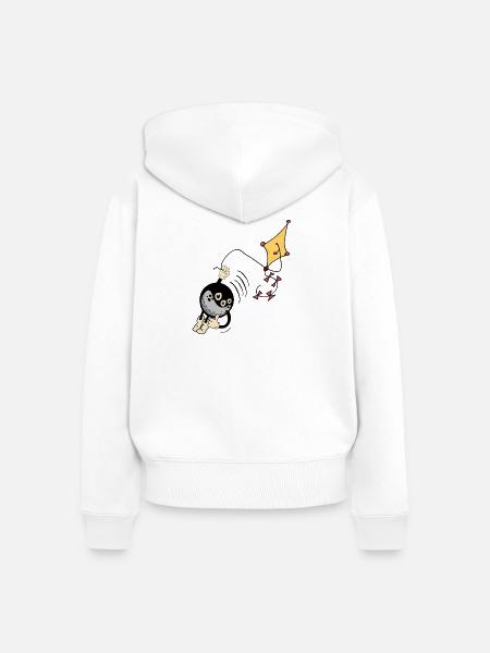 FLIEGENDER - Frauen Premium Bio Zip Hoodie - Weiß