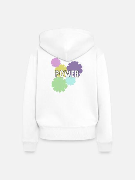 Mama Flower Power - Frauen Premium Bio Zip Hoodie - Weiß