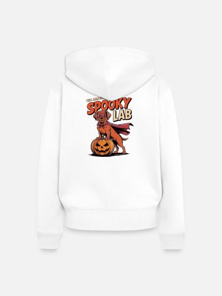 Spuk Foxred Lab Halloween Hund - Frauen Premium Bio Zip Hoodie - Weiß