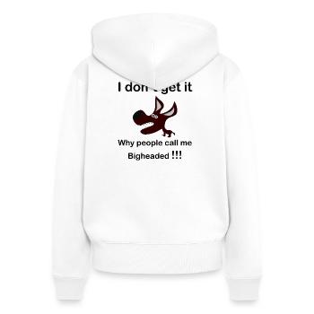 Maroon Cartoon Dog with Fangs - Sweat à capuche zippé Premium bio Femme - blanc - Dos - AI Model Female 172 light (172cm)