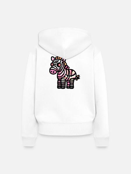 Zebra Halloween Zombie - Frauen Premium Bio Zip Hoodie - Weiß