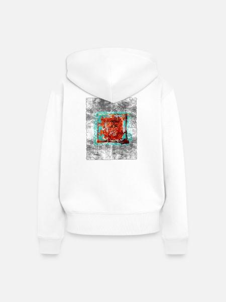 Rostquadrat auf grauer Textur - Frauen Premium Bio Zip Hoodie - Weiß