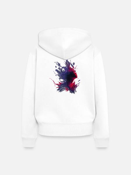 Passion_and_Shadow_Splash - Frauen Premium Bio Zip Hoodie - Weiß