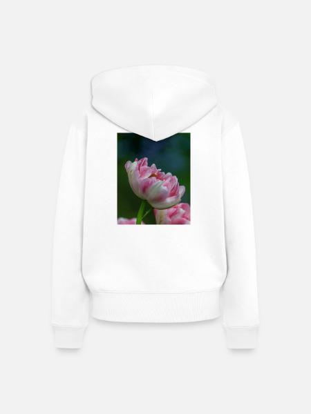Tulpe Nahaufnahme - Frauen Premium Bio Zip Hoodie - Weiß