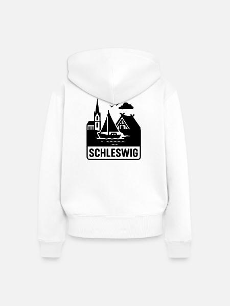 Schleswig Silhouette - Frauen Premium Bio Zip Hoodie - Weiß