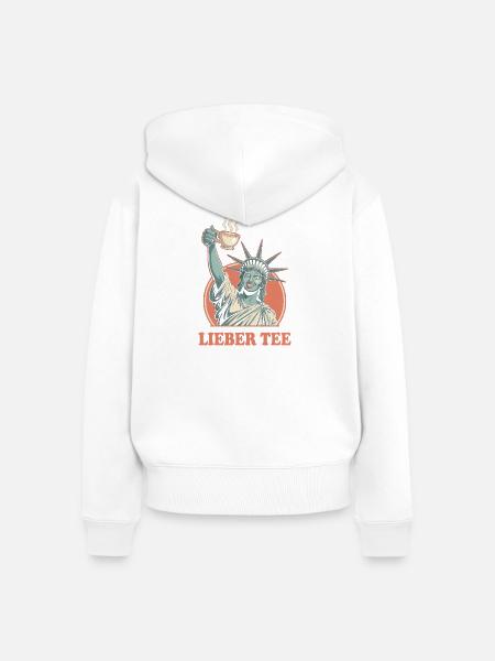 Lieber Tee Statue - Frauen Premium Bio Zip Hoodie - Weiß
