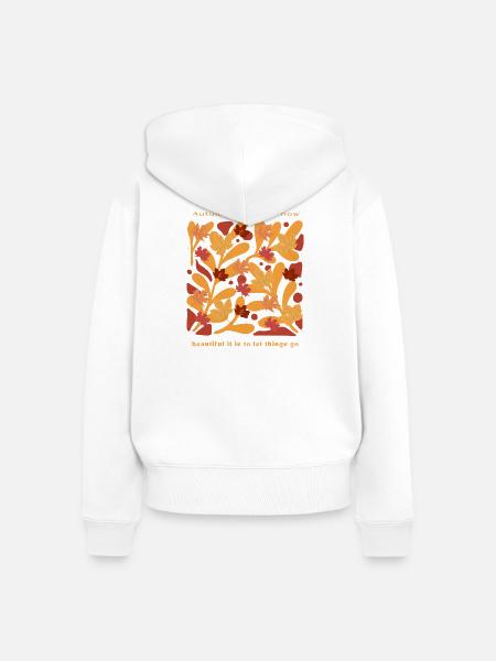 Herbst und Loslassen - Frauen Premium Bio Zip Hoodie - Weiß