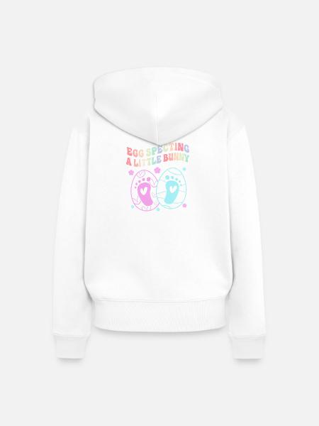 Werdende Mutter Ostern Gender Reveal - Frauen Premium Bio Zip Hoodie - Weiß