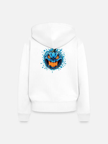 WÜTENDER KÜRBIS - Frauen Premium Bio Zip Hoodie - Weiß