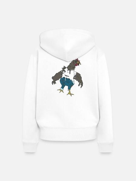 Zombie-Huhn - Frauen Premium Bio Zip Hoodie - Weiß