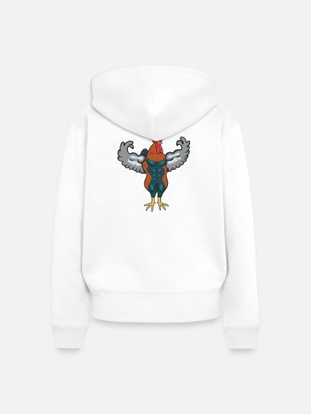 Muskulöser Schwanz - Frauen Premium Bio Zip Hoodie - Weiß