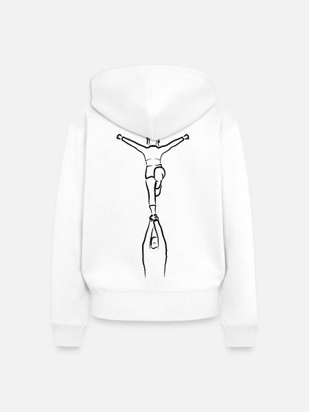 Cheerleaderin Zeichnung - Frauen Premium Bio Zip Hoodie - Weiß