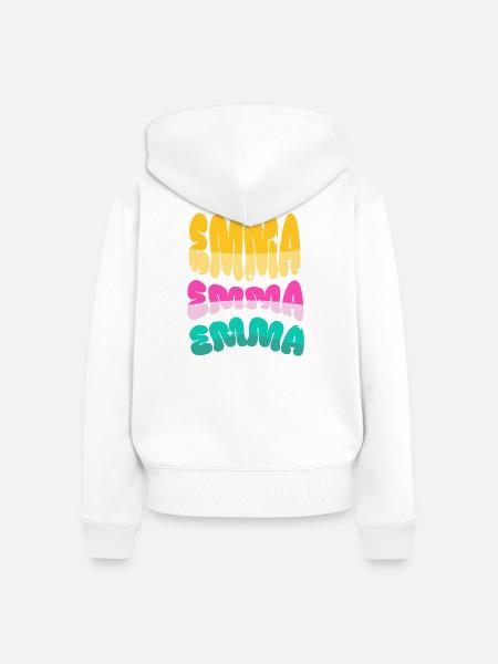 Emma  - Frauen Premium Bio Zip Hoodie - Weiß