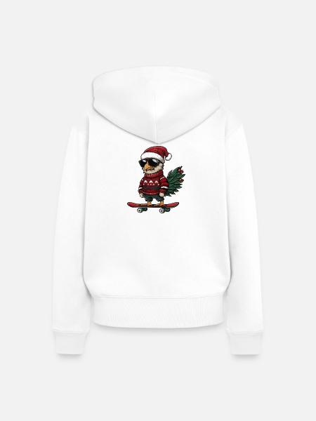 Truthahn Weihnachten Lustig - Frauen Premium Bio Zip Hoodie - Weiß
