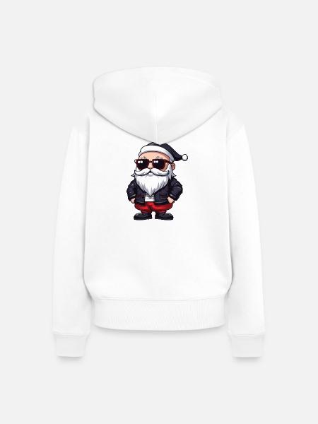 Weihnachtsmann Comic Santa - Frauen Premium Bio Zip Hoodie - Weiß