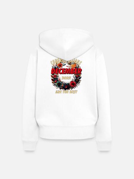 CONGRATULATIONS DECEMBER - Frauen Premium Bio Zip Hoodie - Weiß