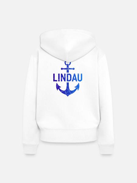 Anker Lindau Bodensee - Frauen Premium Bio Zip Hoodie - Weiß