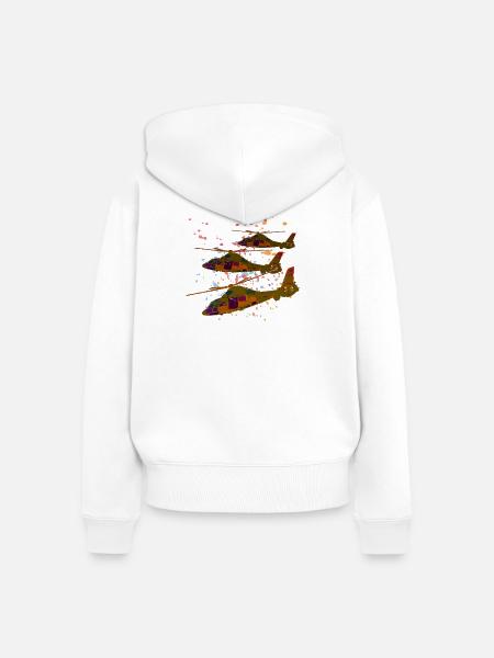 Hubschrauber - Frauen Premium Bio Zip Hoodie - Weiß