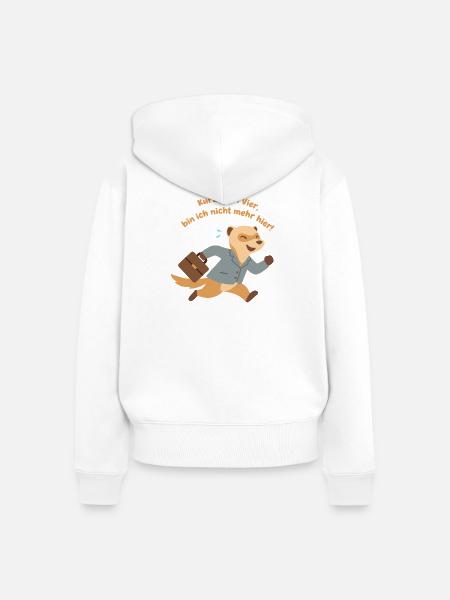 Vier-Uhr Feierabend Ferret, Endlich Feierabend - Frauen Premium Bio Zip Hoodie - Weiß