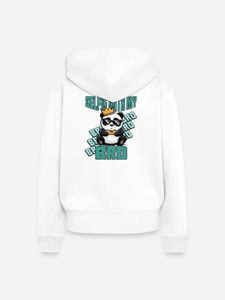 gaming selfie - Frauen Premium Bio Zip Hoodie - Weiß