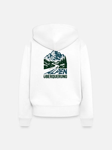 Alpen Überquerung 2026 - Wandern - Frauen Premium Bio Zip Hoodie - Weiß