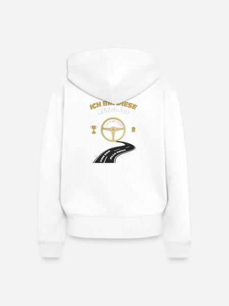 Ich bin diese legendäre Fahrerin - Frauen Premium Bio Zip Hoodie - Weiß