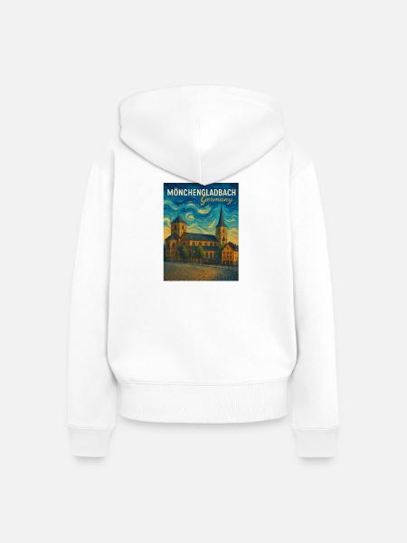 Mönchengladbach - Frauen Premium Bio Zip Hoodie - Weiß