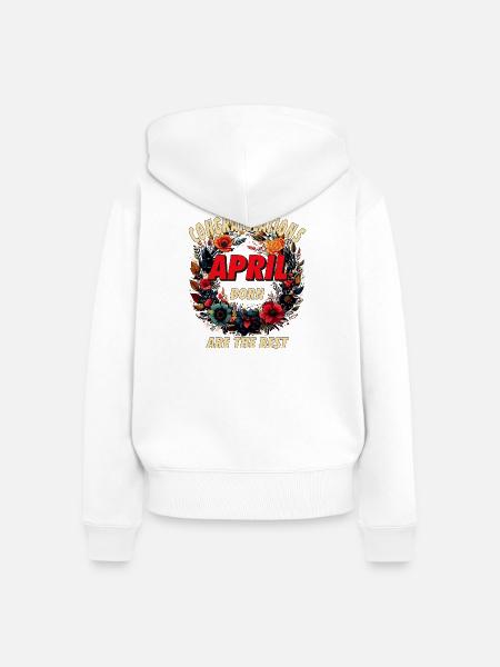 CONGRATULATIONS APRIL - Frauen Premium Bio Zip Hoodie - Weiß