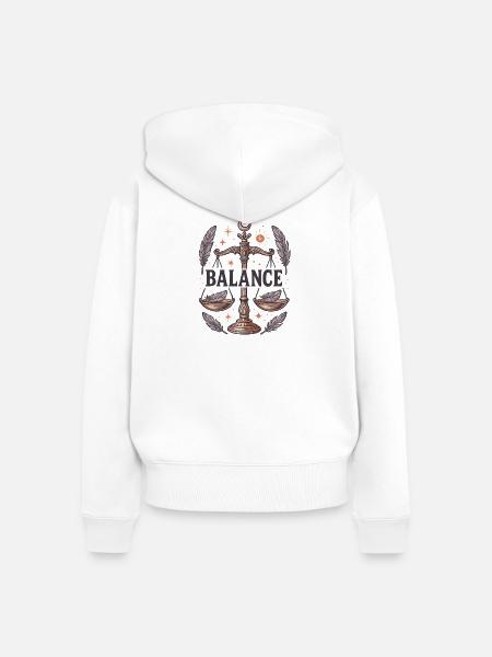 Sternzeichen Waage - Frauen Premium Bio Zip Hoodie - Weiß