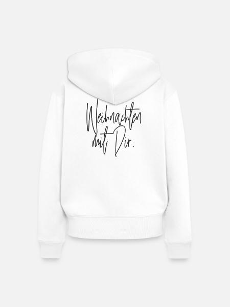 Weihnachten mit Dir Handschrift - Frauen Premium Bio Zip Hoodie - Weiß