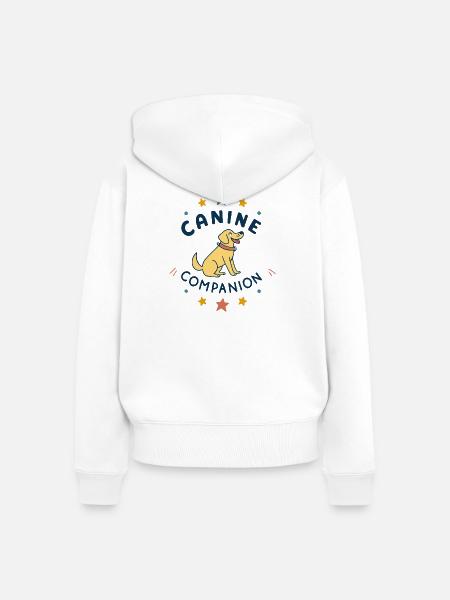 Regenbogen-Begleithund - Frauen Premium Bio Zip Hoodie - Weiß
