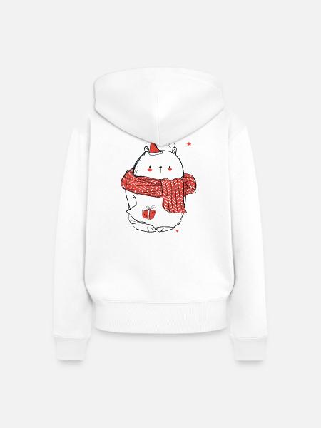 Winterzauber - Frauen Premium Bio Zip Hoodie - Weiß