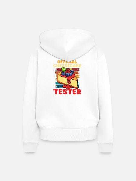 Kuchen Käsekuchen Geschenk - Frauen Premium Bio Zip Hoodie - Weiß
