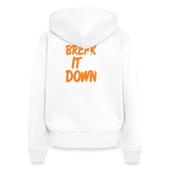 Break It Down Rhythm Motion Dance Power - Frauen Premium Bio Zip Hoodie - Weiß - Hinten - AI Model Female 172 light (172cm)