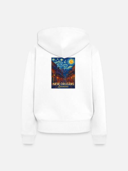 New Orleans Louisiana - Frauen Premium Bio Zip Hoodie - Weiß