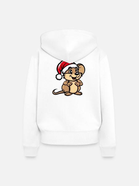 Hahn Weihnachten - Frauen Premium Bio Zip Hoodie - Weiß