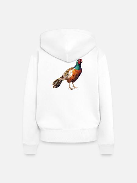 Fasane Fasan - Frauen Premium Bio Zip Hoodie - Weiß