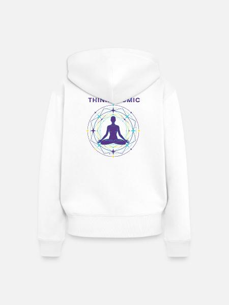 Kosmische Meditation - Frauen Premium Bio Zip Hoodie - Weiß