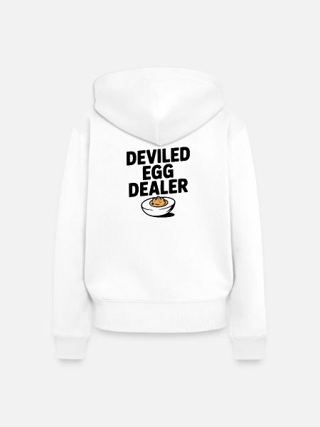 Teuflischer Eierhändler - Frauen Premium Bio Zip Hoodie - Weiß