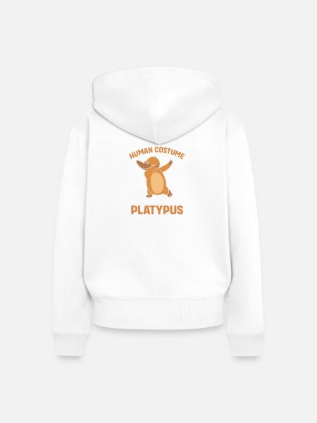 Schnabeltier - Frauen Premium Bio Zip Hoodie - Weiß