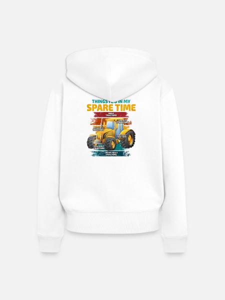 Traktor - Frauen Premium Bio Zip Hoodie - Weiß